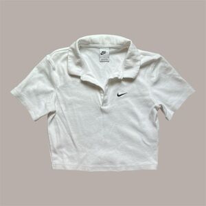 Nike Classic White Polo Crop Top